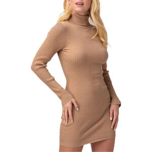 REFORMATION Women’s Nude Slim-Fit Long Sleeve Dress